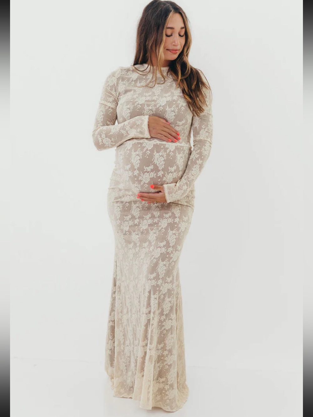 Seraphine Lace Maxi Dress in Cream